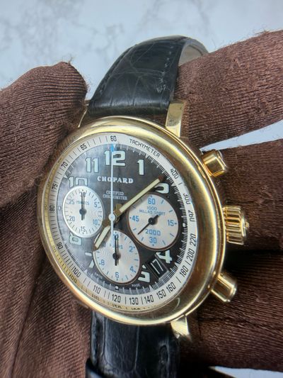 Chopard Chopard Mille Miglia Gray blue “Sport Argentina” limited edition dial Yellow Gold Watch Only 1251 Preowned Automatic — photo 2