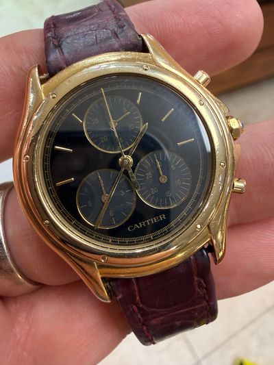 Cartier Cartier Cougar Black dial Yellow Gold Watch Only 11621 33mm Preowned Quartz — photo 16
