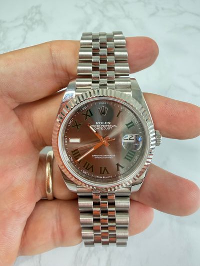 Rolex Rolex Dj41 jubilee wimbeldon Silver dial Stainless Steel Watch Only 126300 Very Good Automatic — photo 3
