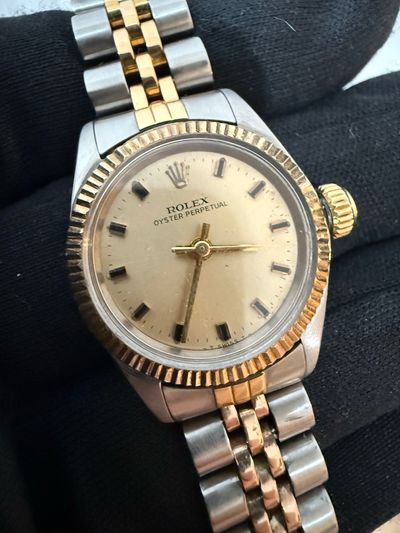 Rolex Rolex Oyster Perpetual Beige dial Two-Tone Watch Only 6719 Preowned Automatic — photo 8
