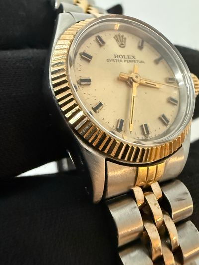 Rolex Rolex Oyster Perpetual Beige dial Two-Tone Watch Only 6719 Preowned Automatic — photo 2