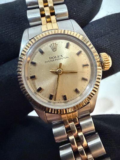 Rolex Rolex Oyster Perpetual Beige dial Two-Tone Watch Only 6719 Preowned Automatic — photo 1