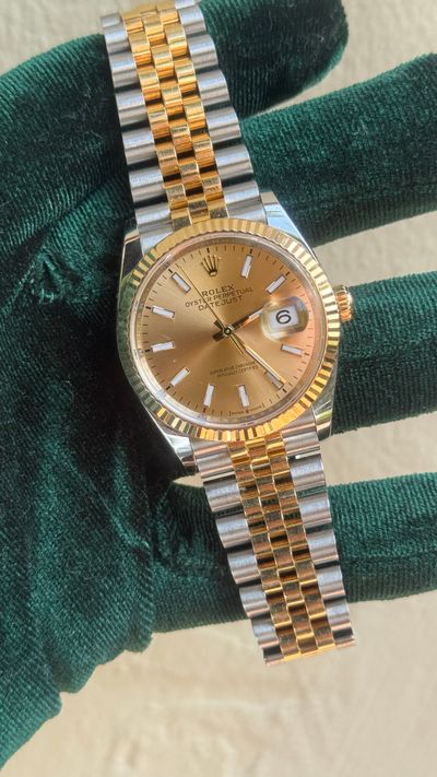 Rolex Rolex Datejust 36 Stainless Steel / Yellow Gold / Fluted / Champagne / Jubilee Champagne dial Watch Only 126233-0015 Good — photo 1