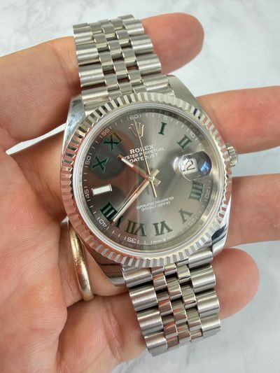 Rolex Rolex Dj41 jubilee wimbeldon Silver dial Stainless Steel Watch Only 126300 Very Good Automatic — photo 4