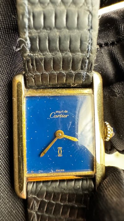 Cartier Cartier Tank lapis dial vermeil silver argent must — photo 2