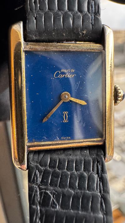 Cartier Cartier Tank lapis dial vermeil silver argent must — photo 5